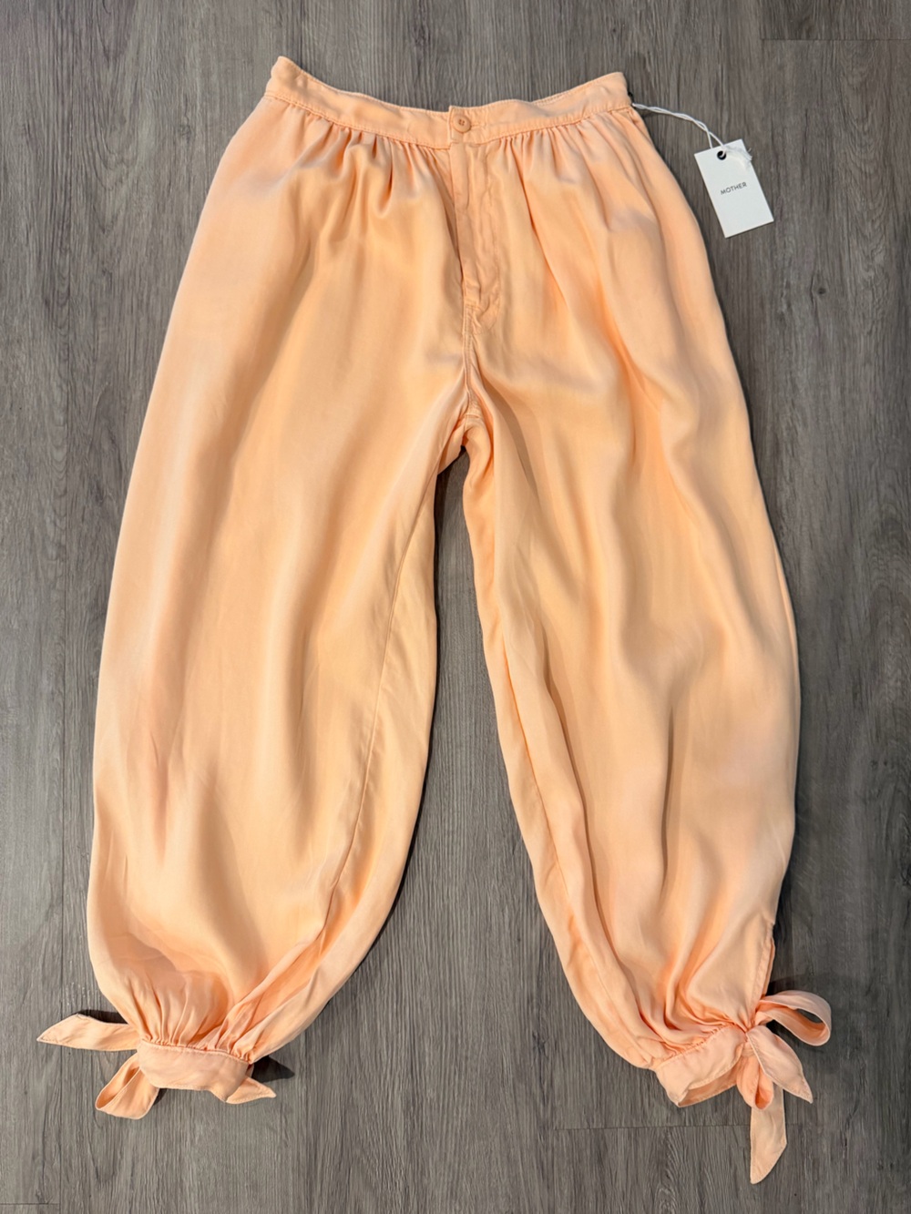 MOTHER Darling Creamscicle Tie Bow Magic Pants Sz S NWT RARE $288!!